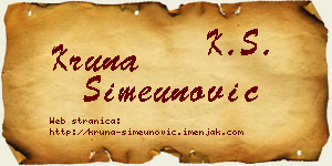 Kruna Simeunović vizit kartica